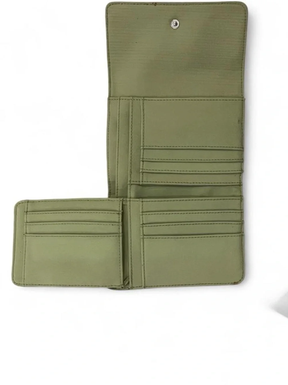 Fossil Olive Wallet with Stitched Detail